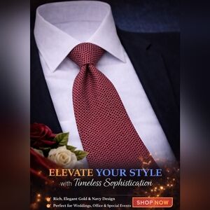 Geoffrey Beene Men's Red White Patterned Silk Tie One Size